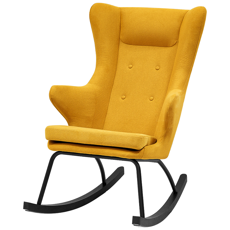 Rocking chair DORIA YELLOW Кресло-Качалка Желтое Желтый Черный в Самаре | Loft Concept 