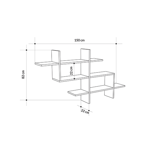 Полка фигурная подвесная цвета антрацит HALIC BOOKCASE ANTHRACITE в Самаре