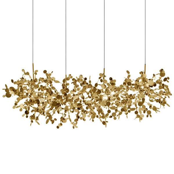 Люстра Terzani Argent Suspension Linear Gold Глянцевое золото в Самаре | Loft Concept 