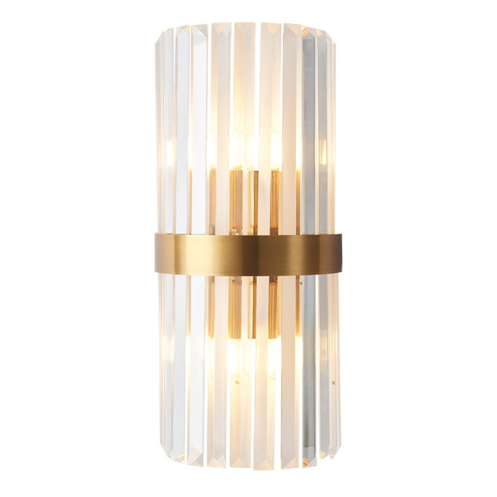 Бра Odeon Clear Glass Gold metal Wall Lamp Прозрачный Латунь в Самаре | Loft Concept 