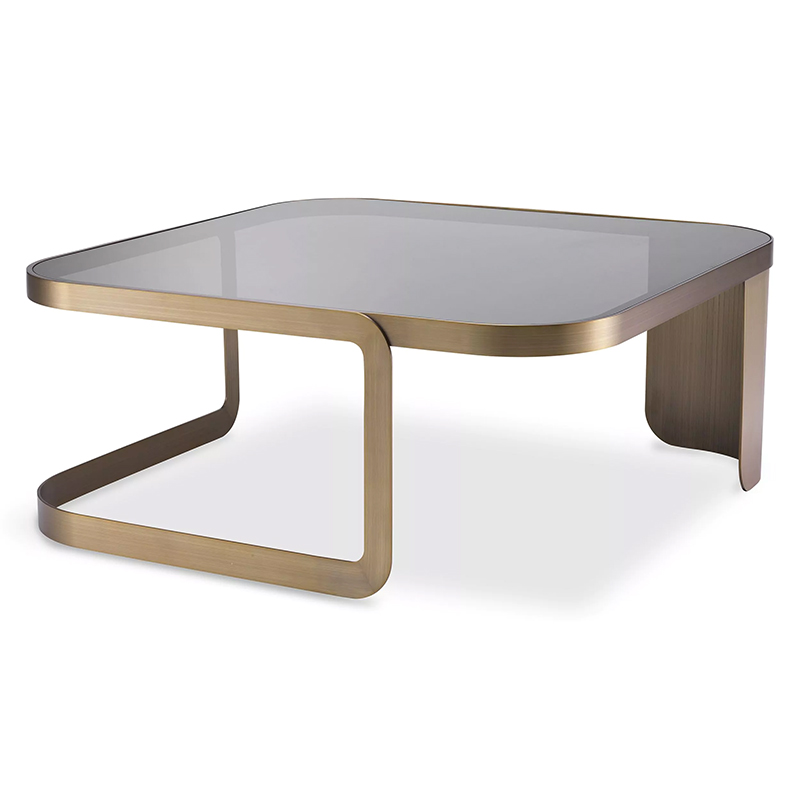 Кофейный стол Eichholtz Coffee Table Numa Стекло Смок Латунь в Самаре | Loft Concept 