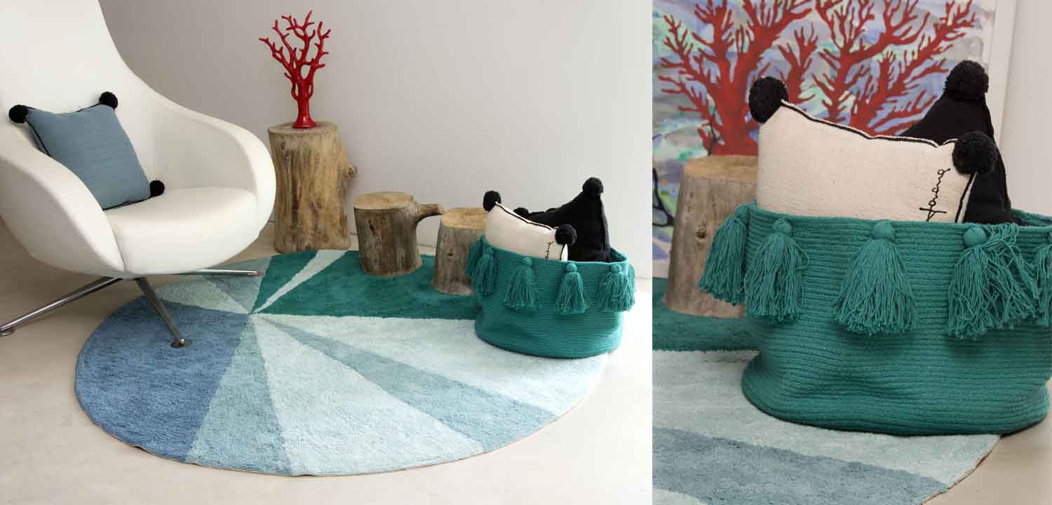 Корзина изумрудная хлопок 100% - фото №1