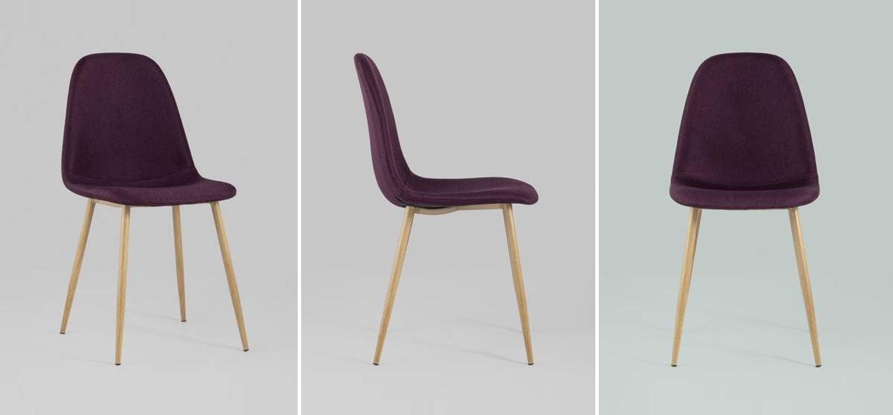 Стул Archie Chair Ткань Рогожка Фиолетовый цвет - фото