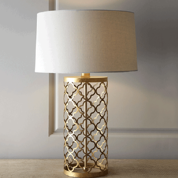 Настольная лампа Regina-Andrew Design Quatrefoil Drum Lamp Латунь в Самаре | Loft Concept 