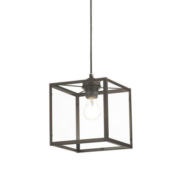 Подвесной светильник Loft Industrial Ortogonal Pendant Cube Brown Прозрачное Стекло Коричневый в Самаре | Loft Concept 