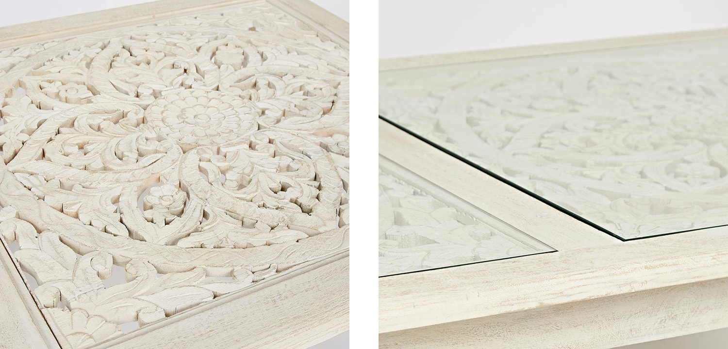 Обеденный стол Indian antique white Table - фото