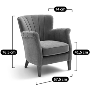 Кресло велюровое на ножках из массива ясеня Jessie Armchair в Самаре