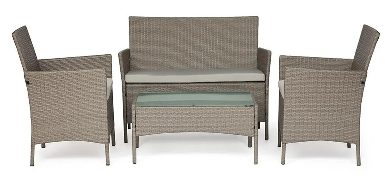 Комплект уличной мебели из искусственного ротанга Bianca Grey - фото