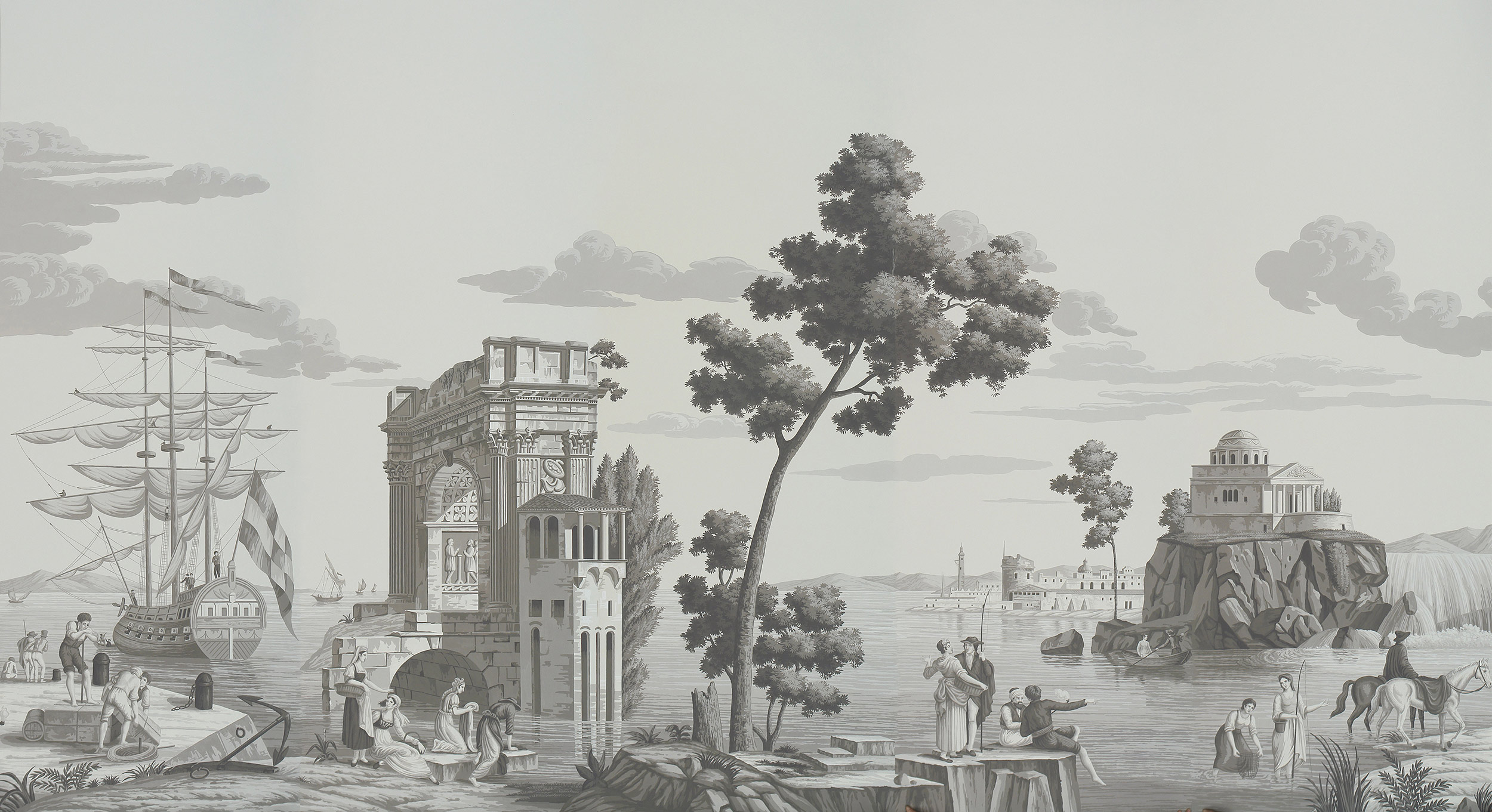 Обои ручная роспись Views of Italy Eau Forte on scenic paper Обои ручная роспись Views of Italy Eau Forte on scenic paper - постер Loft-Concept в Самаре