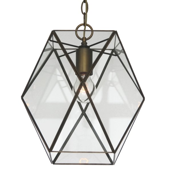 Подвесной светильник Rombius Pendant I clear glass Латунь Античная полированная в Самаре | Loft Concept 