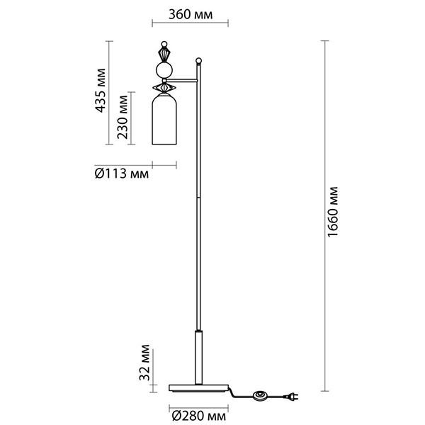 Торшер Iris Glass Floor lamp Candy chrome в Самаре