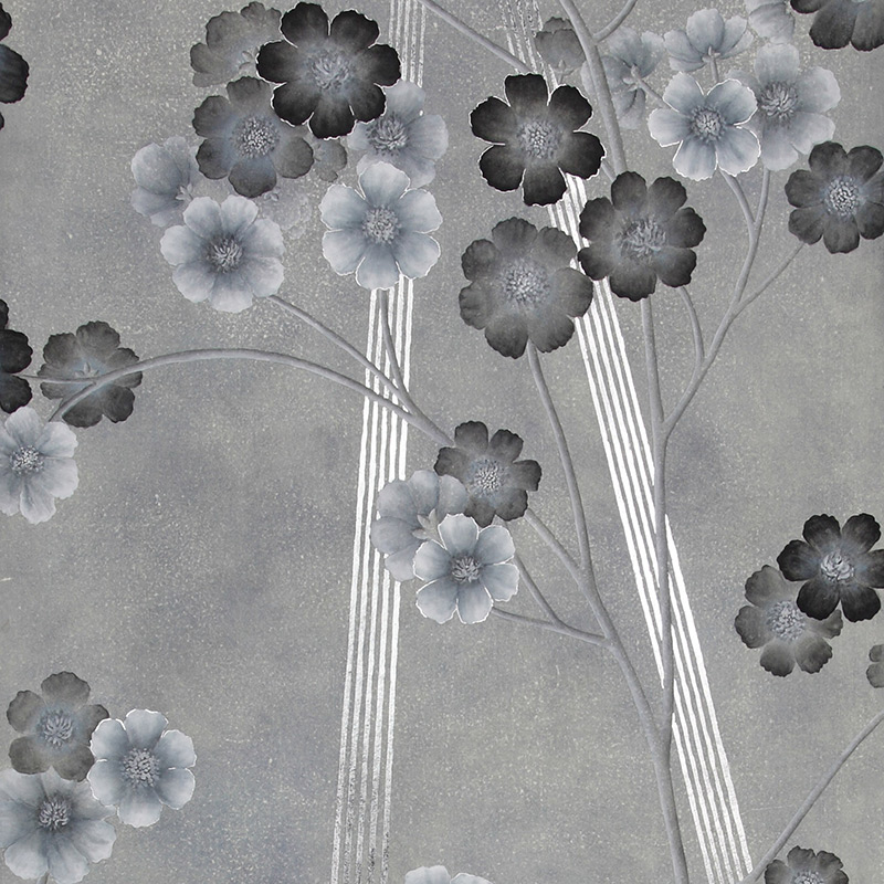 Обои ручная роспись Anemones in Light Dusk colourway on Smoke painted Xuan paper Обои ручная роспись Anemones in Light Dusk colourway on Smoke painted Xuan paper в Самаре | Loft Concept