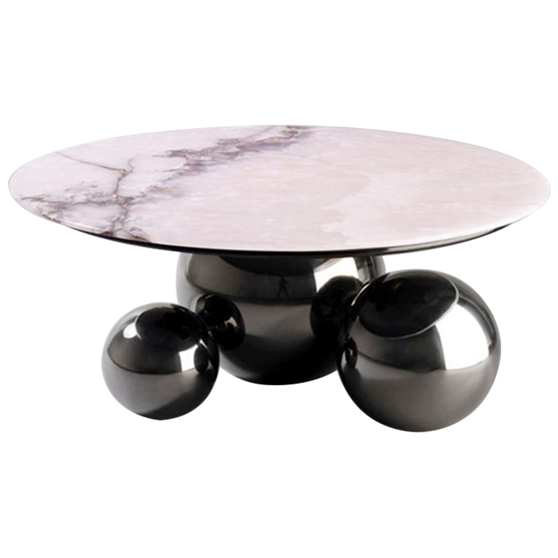 Кофейный стол Ball Metal Graphite Coffee Table Графит Белый Мрамор Bianco в Самаре | Loft Concept 