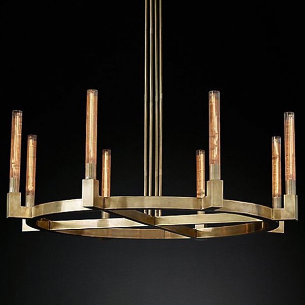 Люстра RH CANELLE Round Chandelier 8 Modern Brass Латунь в Самаре | Loft Concept 