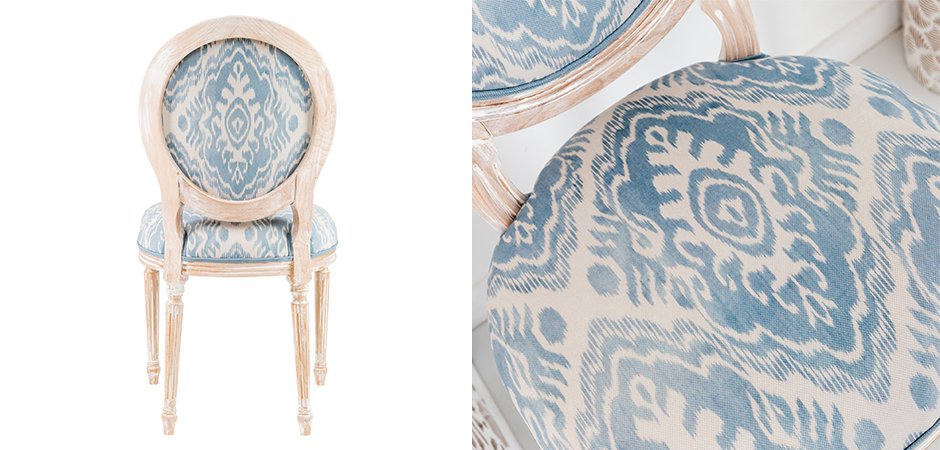Мягкий стул со светло-голубым узором Ikat Pattern 2 Мягкий стул со светло-голубым узором Ikat Pattern 2 - Loft-Concept в Самаре