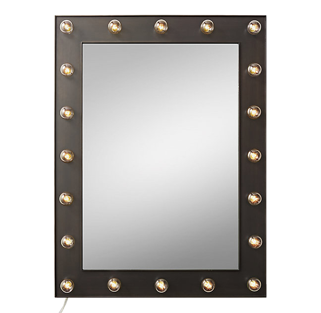 Зеркало с подсветкой Restoration Hardware ILLUMINATED Mirror Dark steel Графит в Самаре | Loft Concept 