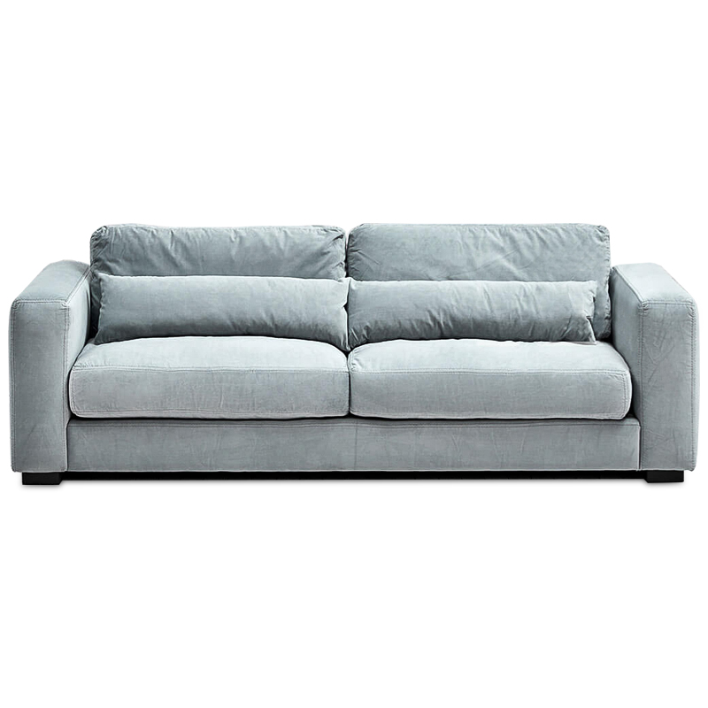 Диван Kleber Sofa soft blue Голубой пастельный Черный в Самаре | Loft Concept 