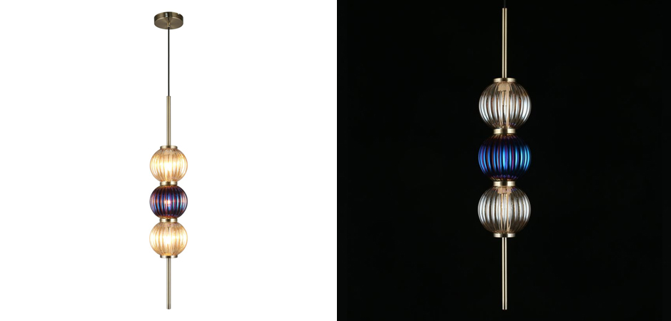 Подвесной светильник Shell Beads с цветным стеклом Подвесной светильник Shell Beads с цветным стеклом - Loft-Concept в Самаре