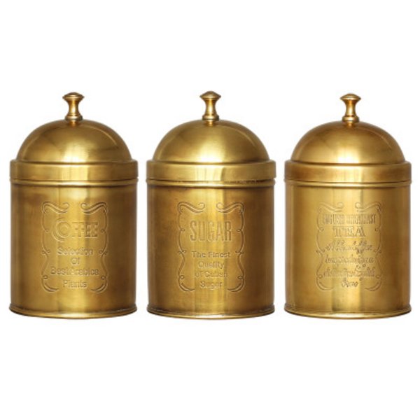 Набор банок Kitchen Canister Sets Brass Латунь Набор банок Kitchen Canister Sets Brass Латунь в Самаре | Loft Concept