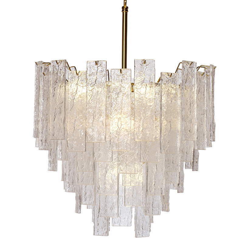 Люстра Dorit Textured Glass Rectangular Chandelier Золотой в Самаре | Loft Concept 