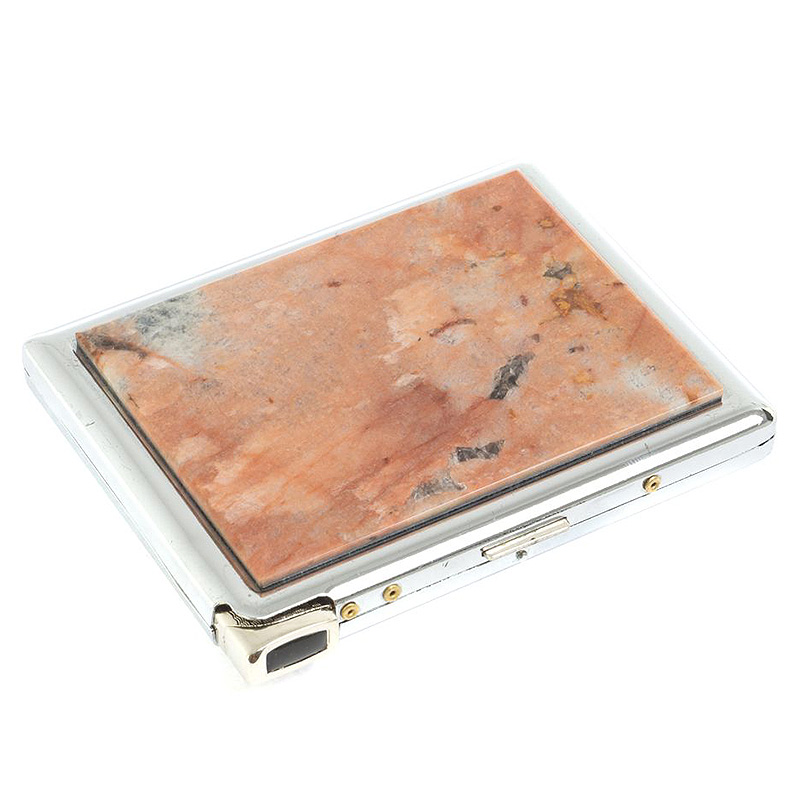 Портсигар с газовой зажигалкой из натурального камня Пегматит Stone Cigarettes Cases Оранжевый Серебряный Портсигар с газовой зажигалкой из натурального камня Пегматит Stone Cigarettes Cases Оранжевый Серебряный в Самаре | Loft Concept