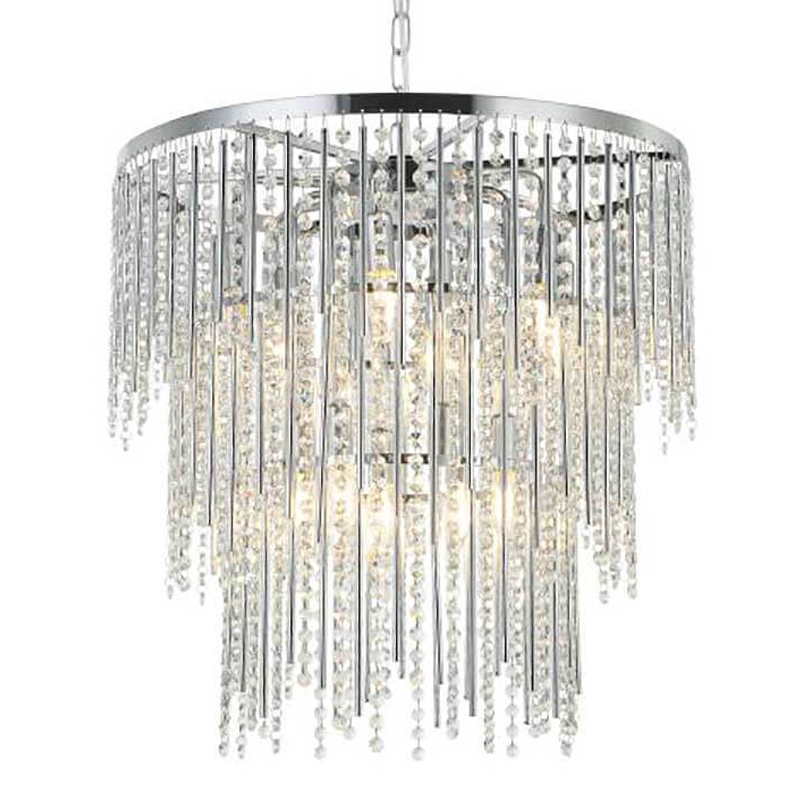 Люстра Crystal Wind Chimes Chrome Chandelier Хром Прозрачный в Самаре | Loft Concept 