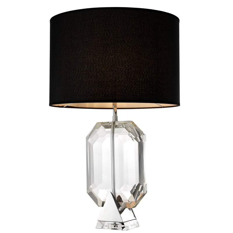 Настольная лампа Eichholtz Table Lamp Emerald Nickel & black Черный Никель Прозрачный в Самаре | Loft Concept 