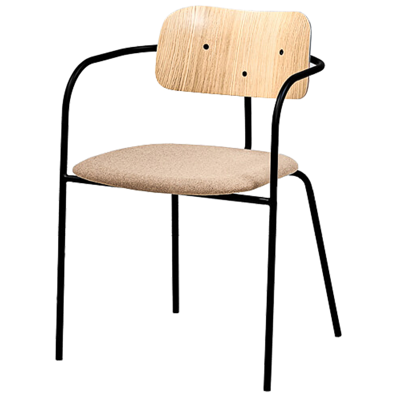 Стул Pilar Loft Stool beige Черный Бежевый Древесина в Самаре | Loft Concept 