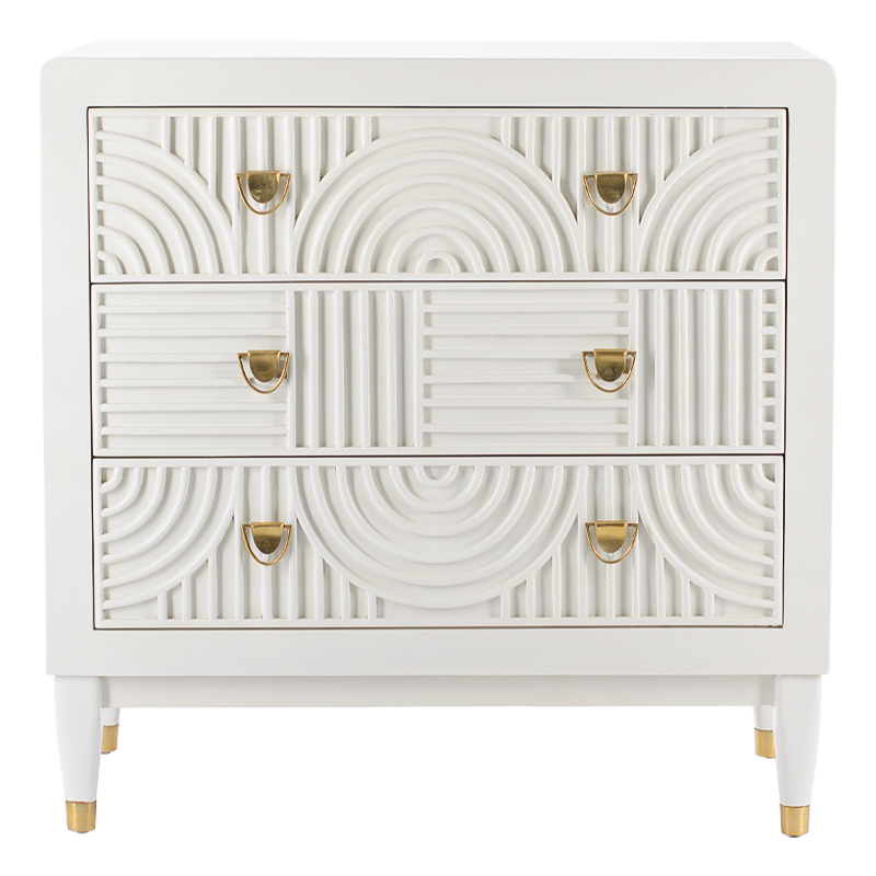 Комод с 3-мя ящиками Seymour Chest Of Drawers white Белый Белый Латунь в Самаре | Loft Concept 