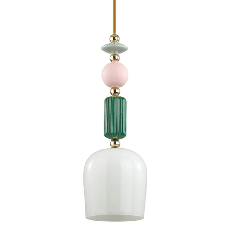 Подвесной светильник Iris hanging lamp candy green Белое матовое стекло Розовый пастельный Зеленый в Самаре | Loft Concept 