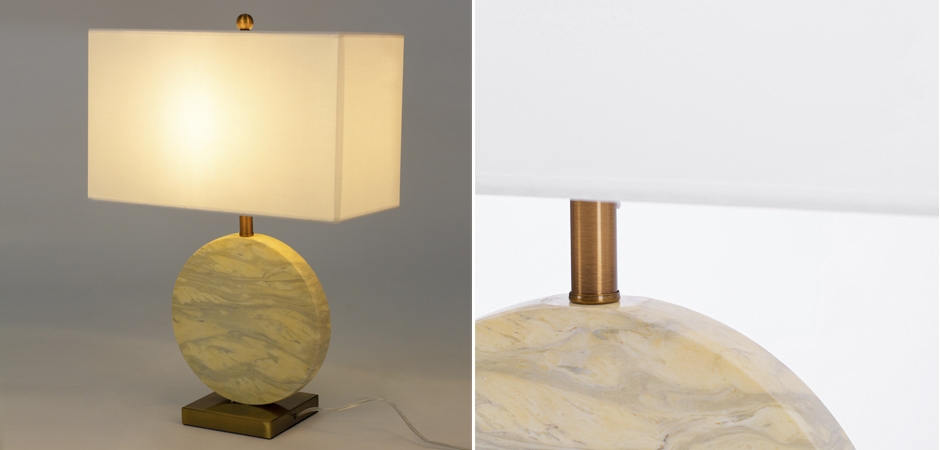 Настольная лампа Lua Grande Table Lamp beige marble Настольная лампа Lua Grande Table Lamp beige marble - Loft-Concept в Самаре