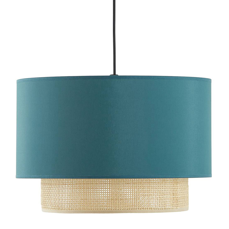 Подвесной светильник Ottar Wicker Turquoise lampshade Бежевый Бирюзовый в Самаре | Loft Concept 