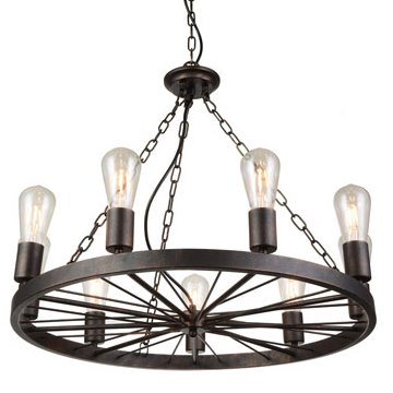 Подвесной светильник Loft Wheel Pendant 9 Коричневый винтаж в Самаре | Loft Concept 