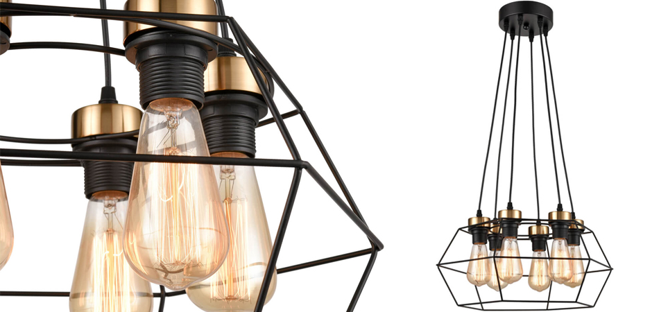 Люстра Loft Wire Cage Black lamp 6 Люстра Loft Wire Cage Black lamp 6 - Loft-Concept в Самаре