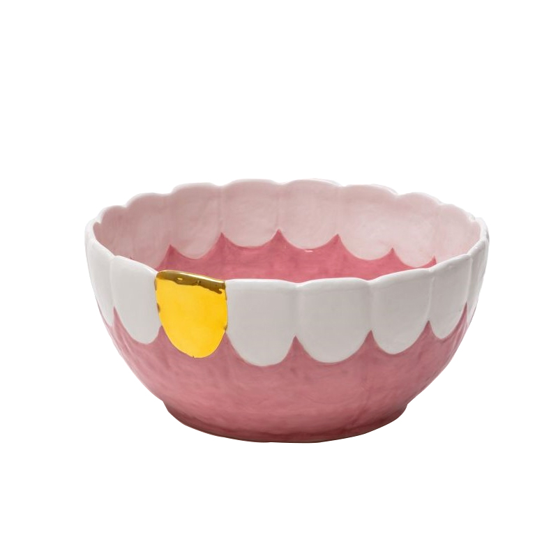 Блюдо Seletti Toothy Frootie Золотой Розовый Белый в Самаре | Loft Concept 