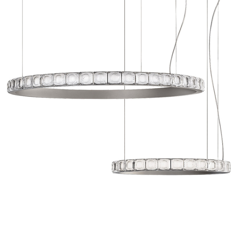 Люстра Ring horizontal silver chandelier Прозрачный Серебряный в Самаре | Loft Concept 