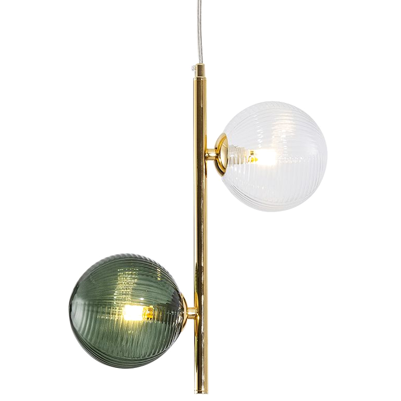 Подвесной светильник Bolle Multi Color hanging 2 lamp Зеленый Прозрачный Золотой в Самаре | Loft Concept 