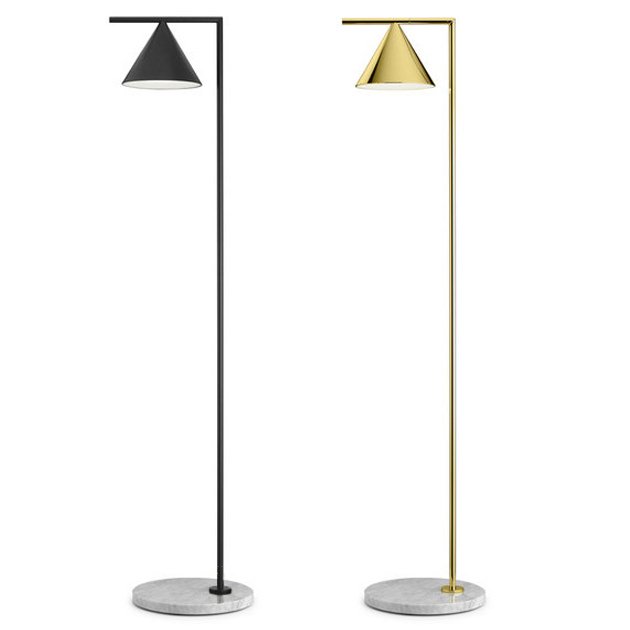 Торшер Flos  Captain Flint Cone floor lamp Капитан Флинт Черный Золотой в Самаре | Loft Concept 