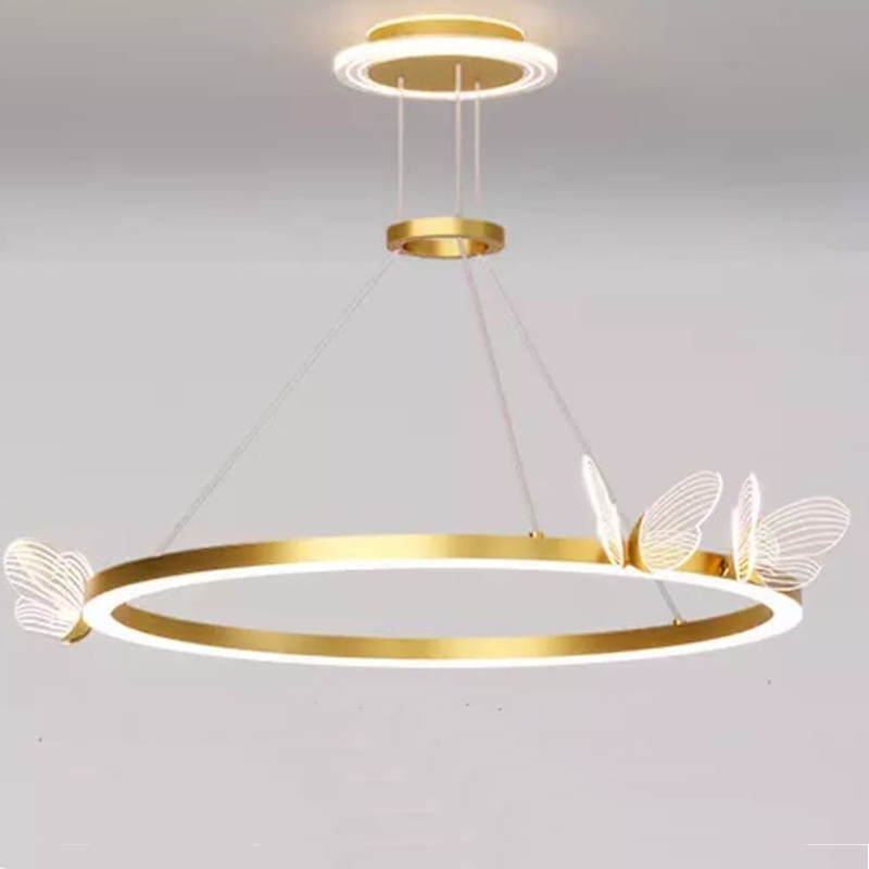 Подвесной светильник с бабочками Butterfly Ring F Прозрачный Латунь в Самаре | Loft Concept 