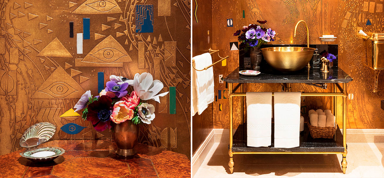 Обои ручная роспись Klimt Polished Gold bas relief gilded paper - фото №1