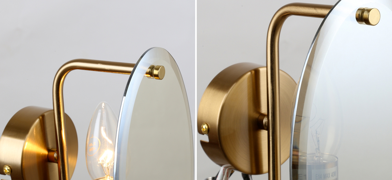 Бра с плоским овальным плафоном Smoky Glass Style - фото