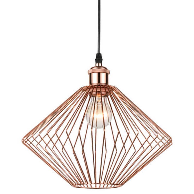 Подвесной светильник Loft Wire Cage pink gold Розовое золото Черный в Самаре | Loft Concept 