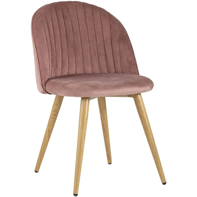 Стул Miruna Chair Пыльно-Розовый Велюр Розовый пастельный Древесина в Самаре | Loft Concept 