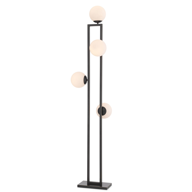 Торшер Eichholtz Floor Lamp Pascal Bronze Темная бронза Белый в Самаре | Loft Concept 