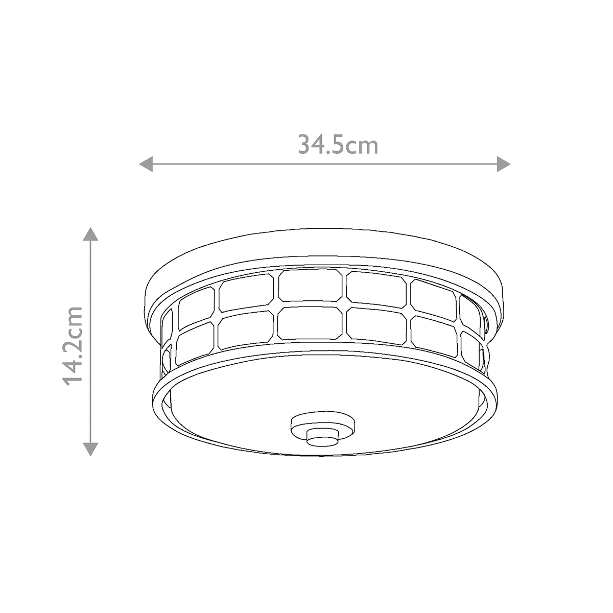Потолочный светильник для ванных комнат цвета латунь в виде металлической клетки с геометрическими узорами Quoizel в Самаре