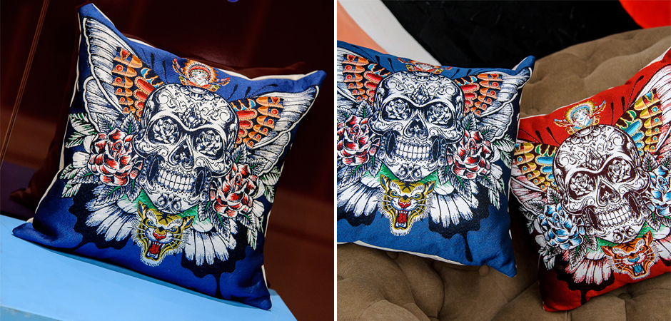 Декоративная подушка Ghost Rider Blue Декоративная подушка Ghost Rider Blue - Loft-Concept в Самаре