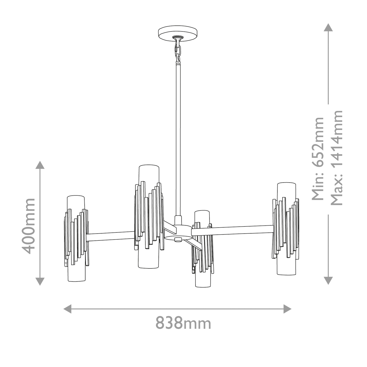 Люстра цвета латунь с 4-мя матовыми цилиндрическими плафонами Elstead Lighting в Самаре