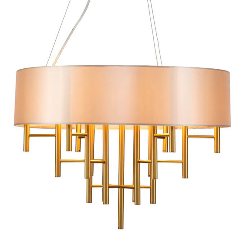 Люстра Oswell Lampshade Chandelier Латунь Бежевый в Самаре | Loft Concept 