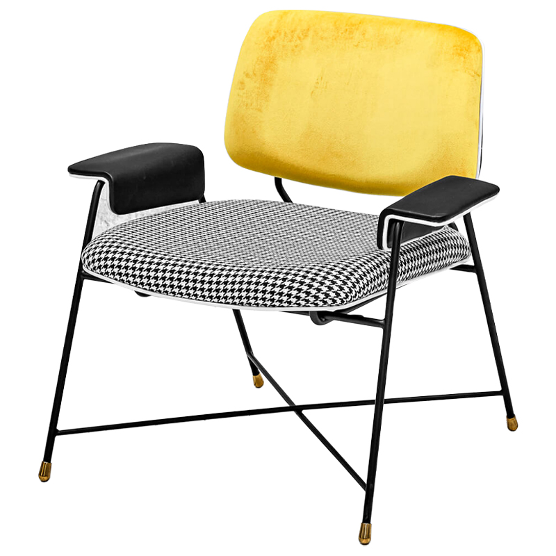 Кресло Bagot Chair Yellow Черно-белый Желтый в Самаре | Loft Concept 