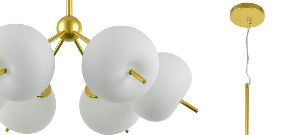 Люстра White ball brass Louise 6 Люстра White ball brass Louise 6 - Loft-Concept в Самаре